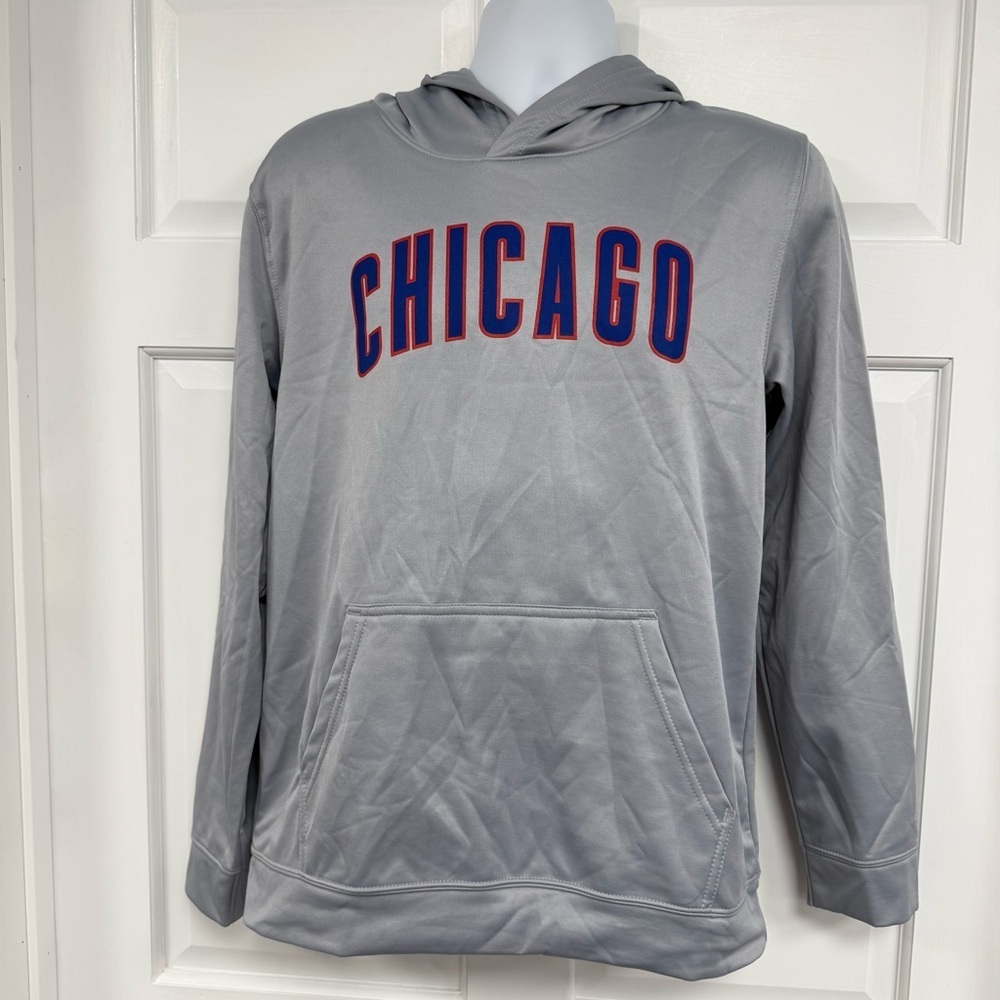 NWT Chicago Cubs Hoodie Youth XL 18/20 Performance Sweatshirt Gray MLB Apparel